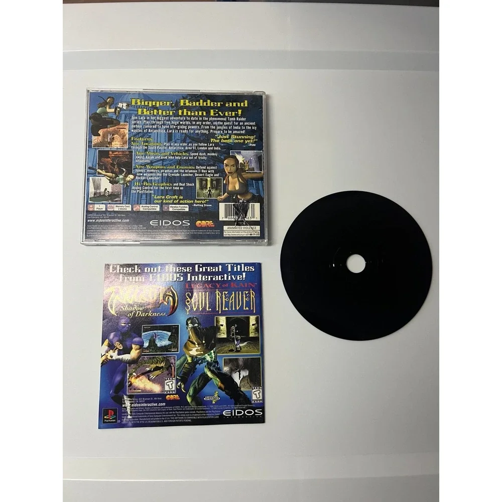 Tomb Raider III: Adventures of Lara‎ Croft (Sony PlayStation 1, 1998) Complete